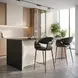 Limay Black Upholstered Counter Height Stool