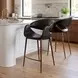 Limay Black Upholstered Counter Height Stool