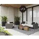 Ravina Louis Cream and Gray Performance Fabric Outdoor 96" Sofa