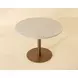 Mikha Cream and Antique Brass 40" Round Marble Top Bistro Table