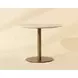 Mikha Cream and Antique Brass 40" Round Marble Top Bistro Table