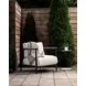 Brielle Palazzo Cream and Black Performance Fabric Upholstered Outdoor Lounge Chair