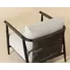 Brielle Palazzo Cream and Black Performance Fabric Upholstered Outdoor Lounge Chair