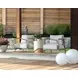 Brielle Palazzo Cream and Greige Performance Fabric Upholstered Outdoor Lounge Chair