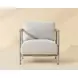 Brielle Palazzo Cream and Greige Performance Fabric Upholstered Outdoor Lounge Chair