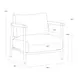 Brielle Palazzo Cream and Black Performance Fabric Upholstered Outdoor Lounge Chair