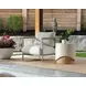 Brielle Palazzo Cream and Greige Performance Fabric Upholstered Outdoor Lounge Chair
