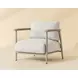 Brielle Palazzo Cream and Greige Performance Fabric Upholstered Outdoor Lounge Chair