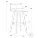 Arizona Milliken Cognac Swivel Bar Stool