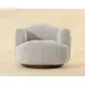 Ezra Dove Cream Upholstered Swivel Arm Chair