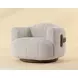 Ezra Dove Cream Upholstered Swivel Arm Chair