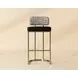Sylvara Bravo Black and Halton Birch Performance Fabric Bar Stool