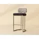Sylvara Bravo Black and Halton Birch Performance Fabric Bar Stool