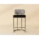 Sylvara Bravo Black and Halton Birch Performance Fabric Counter Height Stool