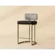 Sylvara Bravo Black and Halton Birch Performance Fabric Counter Height Stool