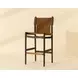 Argus Nubuck Caramel Leather Upholstered Bar Stool