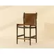 Argus Nubuck Caramel Leather Upholstered Counter Height Stool