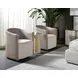 Aria Meg Taupe and Ivanhoe Mineral Upholstered Swivel Lounge Chair