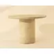Rhenora Travertine Look 43" Round Concrete Top Outdoor Dining Table