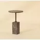 Zuri Dark Emperador Round Concrete Top Outdoor End Table