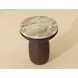 Orina Macchiato and Brown Outdoor Round End Table