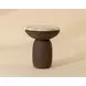 Orina Macchiato and Brown Outdoor Round End Table