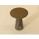 Lunara Gold and Antique Brown Round Low End Table