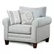 Grande Mist Gray Performance Fabric Upholstered Chair and A Half with Pillows