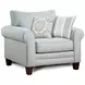 Grande Mist Gray Performance Fabric Upholstered Chair and A Half with Pillows