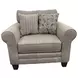 Vandy Heather Greige Upholstered Chair and A Half with Pillows