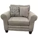 Vandy Heather Greige Upholstered Chair and A Half with Pillows