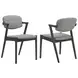 Stevie Brown Grey and Black Side Chair Set of 2