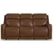 Alister Sedona Brown 82" Triple Power Glider Reclining Sofa with USB Charging and LED