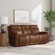 Alister Sedona Brown 82" Triple Power Glider Reclining Sofa with USB Charging and LED