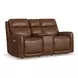 Alister Sedona Brown 71" Triple Power Glider Reclining Loveseat with Console and USB Charging