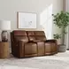 Alister Sedona Brown 71" Triple Power Glider Reclining Loveseat with Console and USB Charging