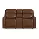 Alister Sedona Brown 71" Triple Power Glider Reclining Loveseat with Console and USB Charging