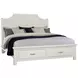 Maple Road Soft White King Scalloped Storage Panel Bed