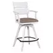 La Sierra Brown Double Panel Back Spectator Upholstered Barstool
