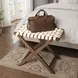 Cipriani White and Brown Leather Luggage Rack