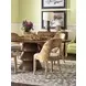 Rafferty White Linen Performance Fabric Dining Chair With Matte Burl Wood Frame