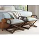 Palm Desert Echo Beach Blue and White Upholstered 32" Bed Bench