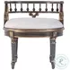 Hathaway Ivory Oval Upholstered Vanity Stool