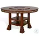 Cozy Luxe Dark Brown 60" Round Adjustable Height Dining Table with Lazy Susan