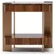 Altura Smoked Walnut and Champagne Gold Square Stone Top Side Table