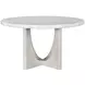 Gavin Driftwood and White 54" Round Marble Top Dining Table