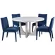 Gavin Driftwood and White 54" Round Marble Top Dining Table