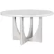 Gavin Driftwood and White 54" Round Marble Top Dining Table