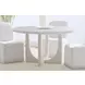 Gavin Driftwood and White 54" Round Marble Top Dining Table