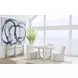Gavin Driftwood and White 54" Round Marble Top Dining Table